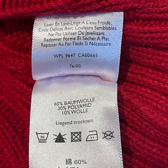 Eddie Bauer Cable Knit Cardigan Sweater Women's Size Medium Full Zip Cotton Wool - Picture 13 of 14